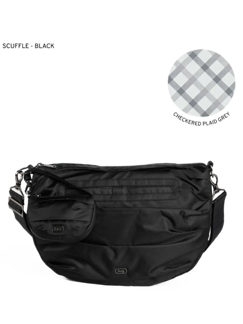 Lug Scuffle Classic Pleated Crossbody Bag in Black NEW